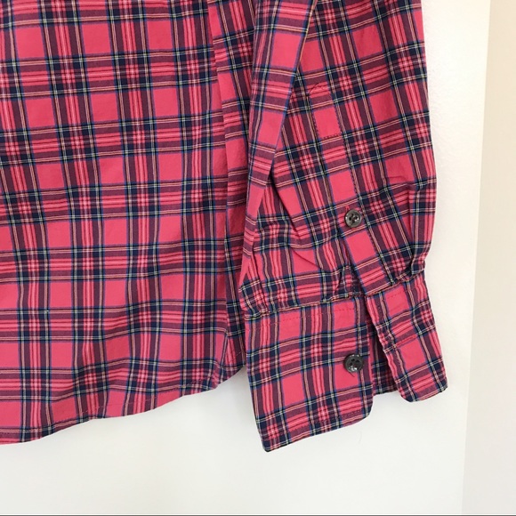 BRAND NEW!! J. Crew Red Tartan Popover Shirt - Picture 5 of 6